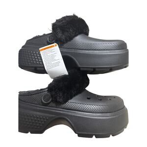 Crocs STOMP Lined Clog Black US Men 11/Women 13  Fur 208546-001 NWT